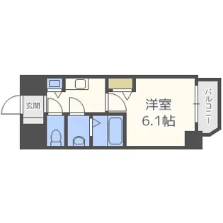 アクアプレイス天王寺Ⅱ【6階】の間取り