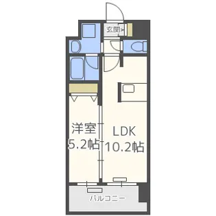 プレサンス松屋町駅前デュオ【6階】の間取り