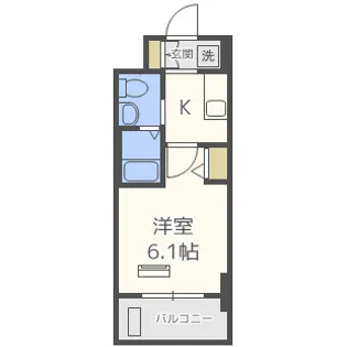 エステムコート難波WEST-SIDEⅢ ドームシティ【7階】の間取り