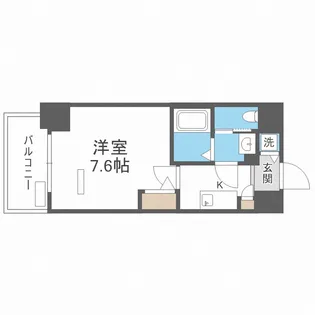 レジュールアッシュ難波MINAMI【5階】の間取り