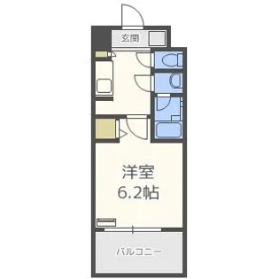 スプランディッド難波Ⅱ【12階】の間取り