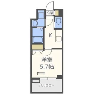 レオンコンフォート難波ブラン【13階】の間取り