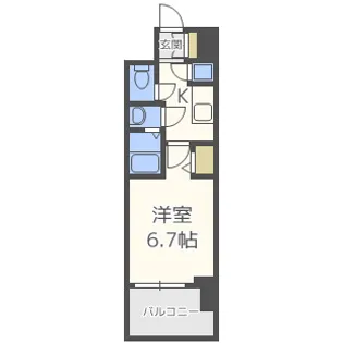 レジュールアッシュ中之島SOUTH【7階】の間取り