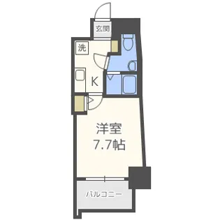 ラシュレエグゼ難波南【2階】の間取り