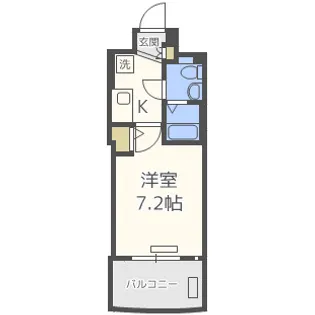 ラシュレエグゼ難波南【2階】の間取り