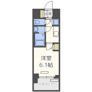 プレサンスタワー難波WEST【8階】の間取り