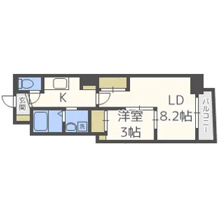 SERENiTE谷町croix【2階】の間取り