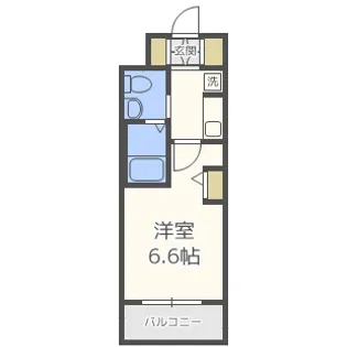 エステムコート難波WESTSIDEⅡ ベイフレックス【2階】の間取り