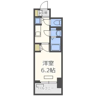 プレサンスタワー北浜【9階】の間取り