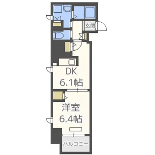 プレサンスタワー北浜【9階】の間取り