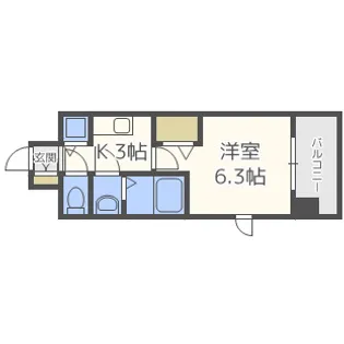 プレサンス梅田北ザ・ライブ【4階】の間取り