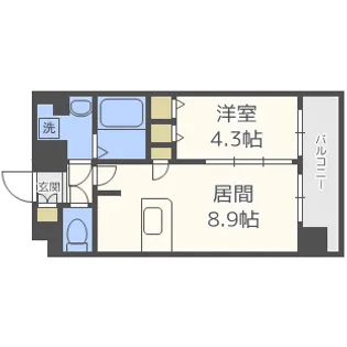 プレサンス難波セレクト【12階】の間取り