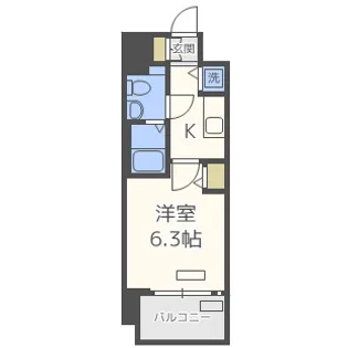 プレサンス難波セレクト【6階】の間取り