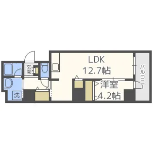 アーベル更紗北堀江【4階】の間取り