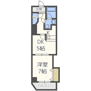 クレシア東心斎橋【7階】の間取り