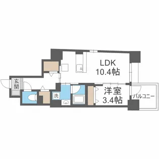 ハイデンス梅ヶ枝【10階】の間取り