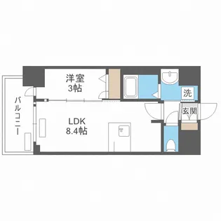 プレサンス難波マジョリティ【4階】の間取り
