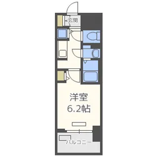 プレサンスタワー北浜【8階】の間取り