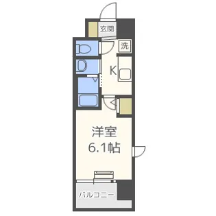 エステムコート難波WEST-SIDE Ⅵグラッド【5階】の間取り