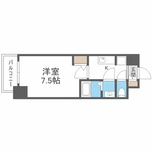Rainbow Court 南堀江【7階】の間取り