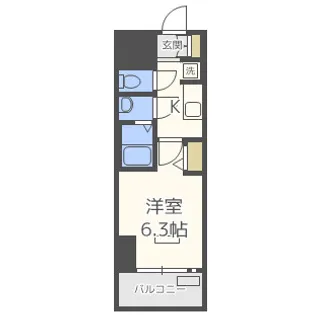 プレサンス難波クチュール 【8階】の間取り