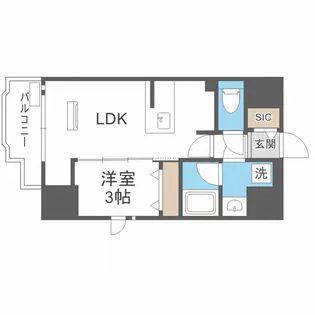 レオンコンフォート難波クレア【14階】の間取り