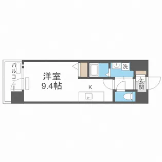 MELDIA CREST NAMBA SOL TERRACE【6階】の間取り