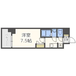ファステート難波WESTディオン【7階】の間取り