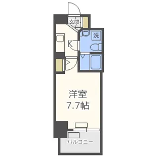 ラシュレエグゼ難波南【8階】の間取り