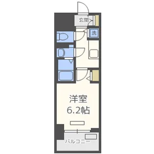 プレサンスタワー北浜【7階】の間取り