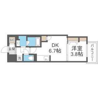Dimora靭公園【11階】の間取り