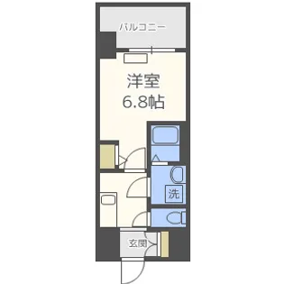 ジアコスモ江戸堀パークフロント【6階】の間取り