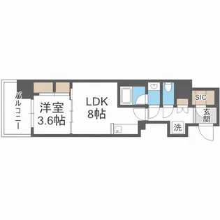 BPRレジデンス大阪本町Q【6階】の間取り