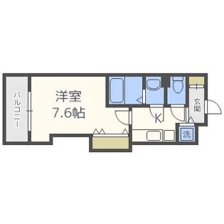 Luxe玉造Ⅱ【2階】の間取り