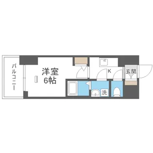 エスリード難波ザ・ブライト【806号室】の間取り