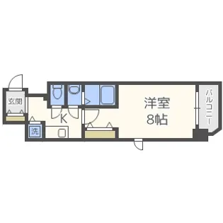エスリード谷町四丁目【2階】の間取り