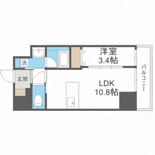 Wave on Horie Tower【4階】の間取り