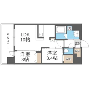 コンフォリア・リヴ京橋【6階】の間取り