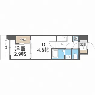 セレニテ難波グランデシュッド【307号室】の間取り