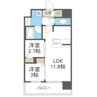 コンフォリア・リヴ新大阪西宮原ソルテラス【4階】の間取り