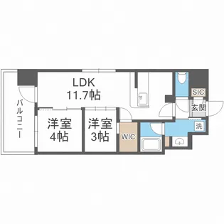 アーバネックス新町【2階】の間取り