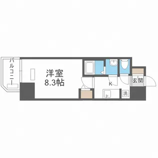 プレサンス谷町九丁目駅前【11階】の間取り