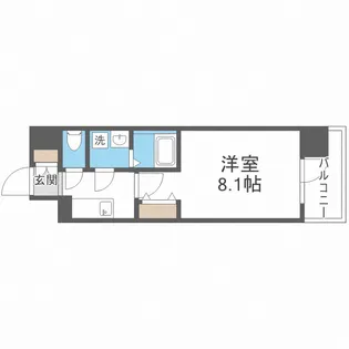 MELDIA CREST NAMBA SOL TERRACE【10階】の間取り