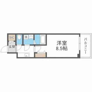 MELDIA CREST TAPP NAMBA-WEST【9階】の間取り