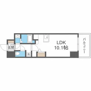 MELDIA CREST TAPP NAMBA-WEST【3階】の間取り