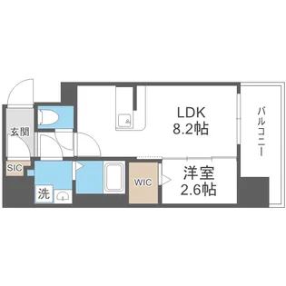 コンフォリア・リヴ南森町Ⅱ【8階】の間取り