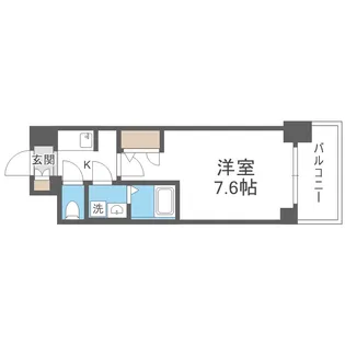 S-RESIDENCE難波大国町domina【6階】の間取り