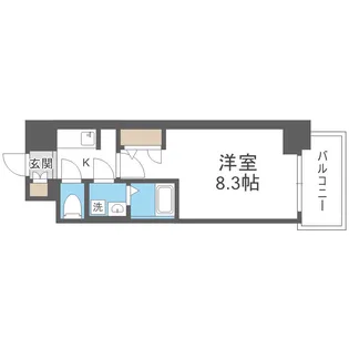 S-RESIDENCE難波大国町domina【2階】の間取り