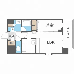 スプランディッド難波キャトル【14階】の間取り