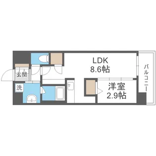 コンフォリア・リヴ京橋【9階】の間取り